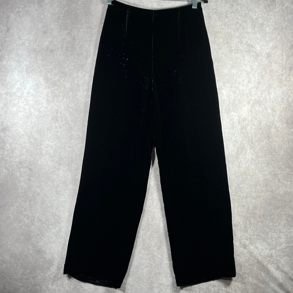 Vintage Ann Taylor Pants Womens 8 Black Velour Cocktail Party Holiday Old Money